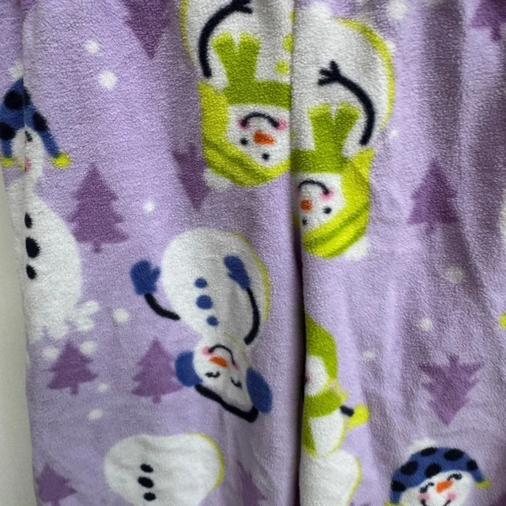 NWOT Carter's 2T Girls Snowman Fleece Pajama Bottoms - Purple and Green Winter